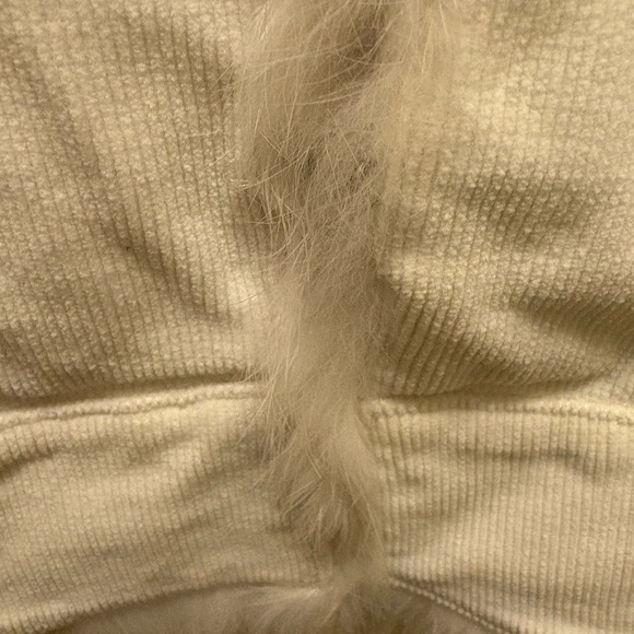 Vintage Y2K Sheri Bodell Corduroy White 100% Rabbit Fur Trim Jacket Sz XS - Picture 8 of 16